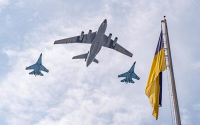 Letecká přehlídka nad Kyjevem 30. výročí nezávislosti Ukrajiny